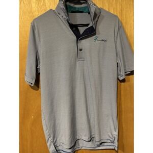 Greyson Golf Polo Navy Blue Stripe Short Sleeve Shirt Mens Performance